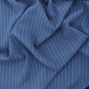 Viscose Linen Blend - Pinstripe - Blue