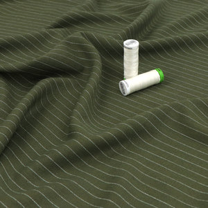 Viscose Linen Blend - Pinstripe - Green