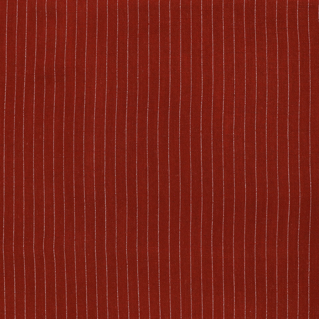 Viscose Linen Blend - Pinstripe - Red - END OF BOLT 62cm