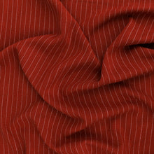 Viscose Linen Blend - Pinstripe - Red - END OF BOLT 62cm