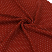 Viscose Linen Blend - Pinstripe - Red - END OF BOLT 62cm