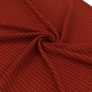 Viscose Linen Blend - Pinstripe - Red - END OF BOLT 62cm