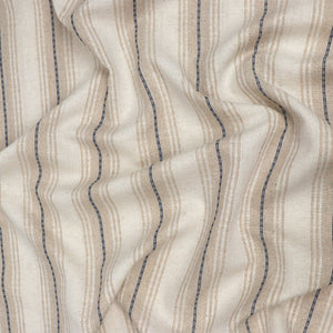 Viscose Linen Blend - Yarn Dyed Blue + White Stripe - SALE