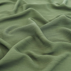 Viscose Linen Crinkle - Khaki Green