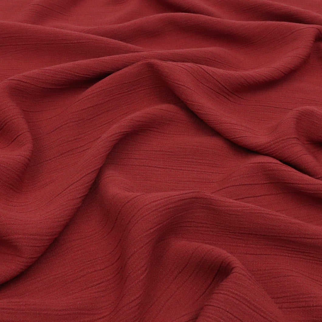 Viscose Linen Crinkle - Red - END OF BOLT 49cm