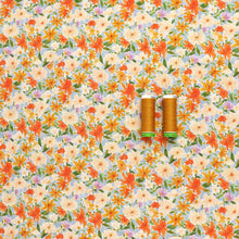 Viscose Linen Slub - Sunset Flowers