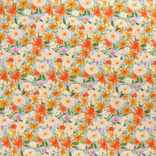Viscose Linen Slub - Sunset Flowers