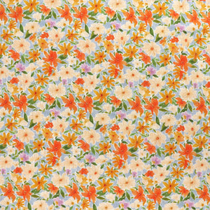 Viscose Linen Slub - Sunset Flowers