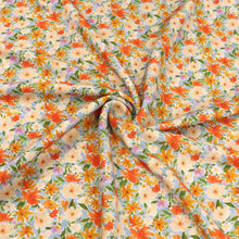 Viscose Linen Slub - Sunset Flowers
