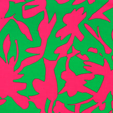Viscose Poplin - Abstract Art - Green + Pink
