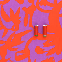 Viscose Poplin - Abstract Art - Purple + Orange