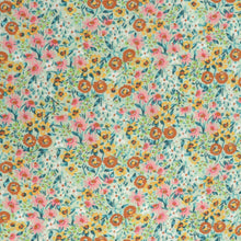 Viscose Poplin - Flower Field - Green - SALE