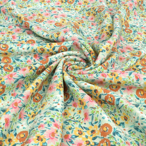 Viscose Poplin - Flower Field - Green - SALE