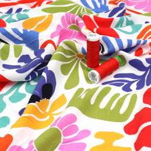 Viscose Poplin - Rainbow Holiday Flowers - Bright