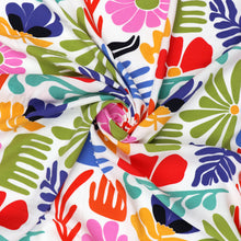 Viscose Poplin - Rainbow Holiday Flowers - Bright