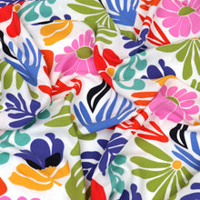 Viscose Poplin - Rainbow Holiday Flowers - Bright