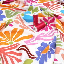 Viscose Poplin - Rainbow Holiday Flowers - Pastel