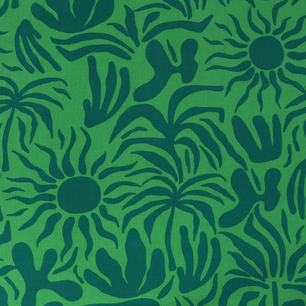 Viscose Poplin - Vacation Vibes - Green