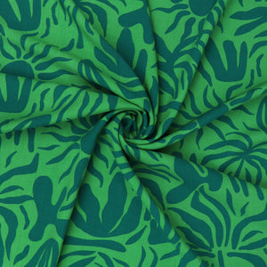 Viscose Poplin - Vacation Vibes - Green