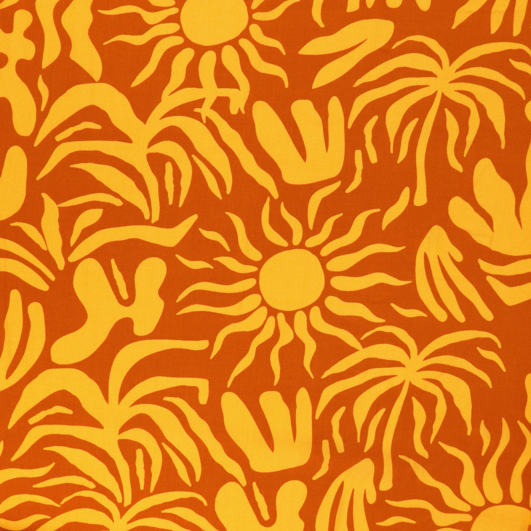 Viscose Poplin - Vacation Vibes - Orange