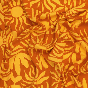 Viscose Poplin - Vacation Vibes - Orange