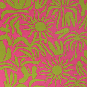 Viscose Poplin - Vacation Vibes - Pink - END OF BOLT 64cm