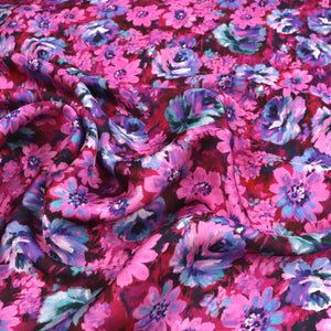 Viscose Satin - Bouquet - Pink