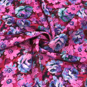 Viscose Satin - Bouquet - Pink