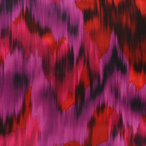 Viscose Satin - Brushstrokes - Pink + Red