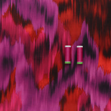 Viscose Satin - Brushstrokes - Pink + Red