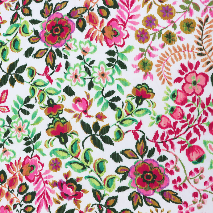 Viscose Satin - Trailing Flowers - SALE