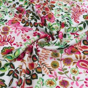 Viscose Satin - Trailing Flowers - SALE