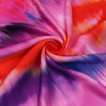 Viscose Satin - Watercolour Tie Dye - Pink