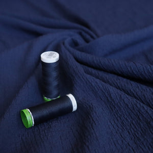 Viscose Seersucker - Navy - SALE