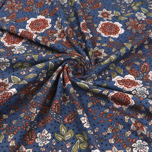 Viscose Twill - Dotty About Flowers - Petrol