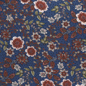 Viscose Twill - Dotty About Flowers - Petrol