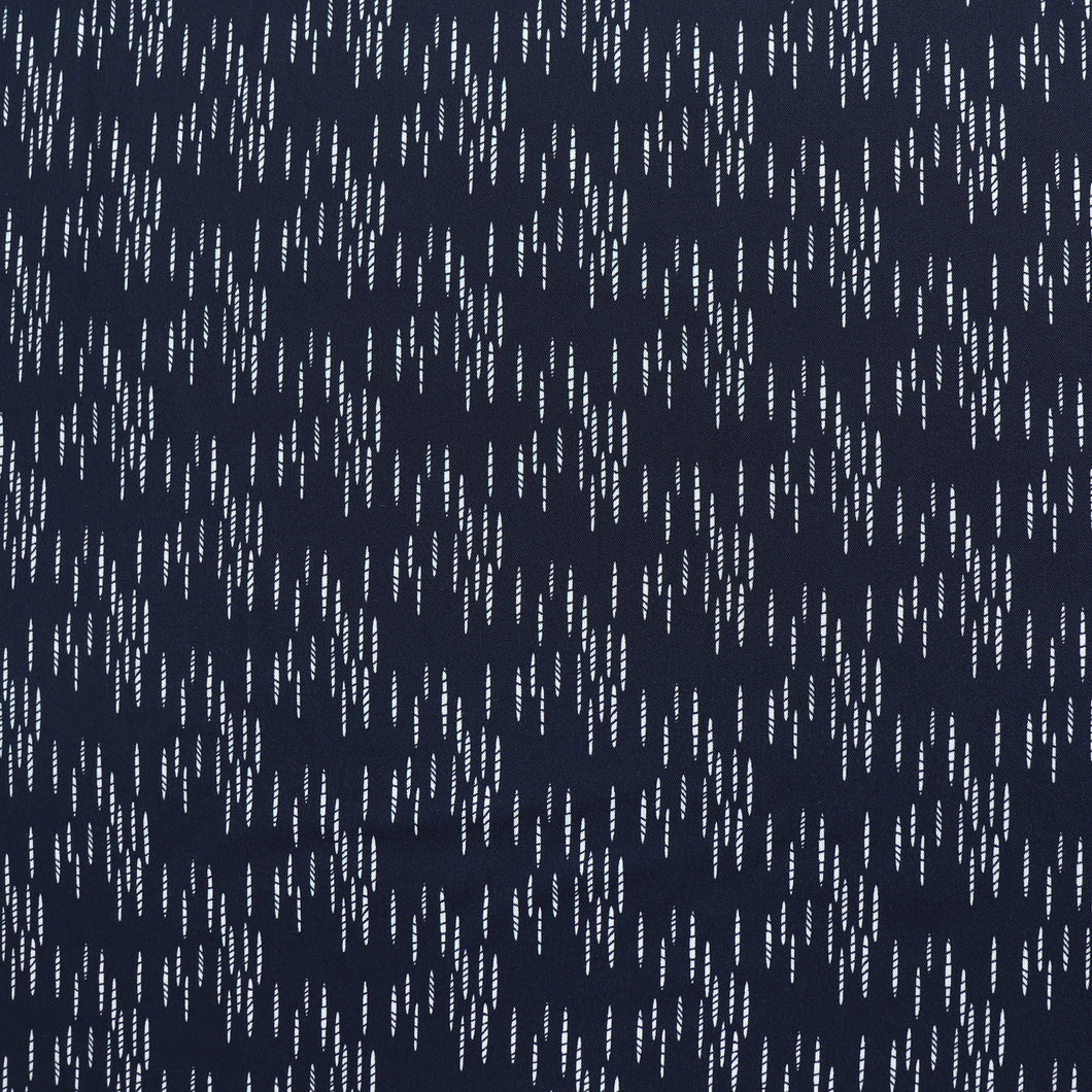 Viscose Twill - Navy Dashes