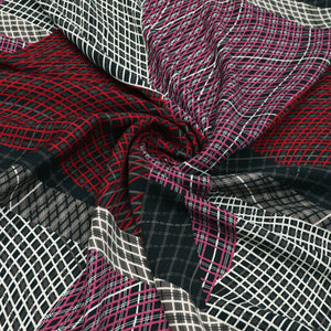 Viscose Twill - Patchwork Abstract Lines