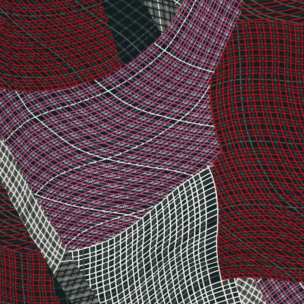 Viscose Twill - Patchwork Abstract Lines