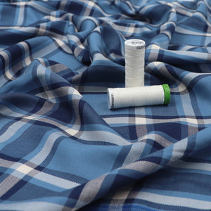 Viscose Twill - Yarn Dyed Check - Blue