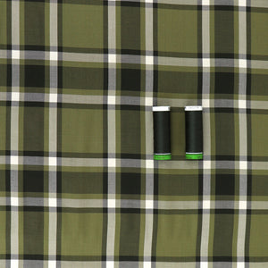 Viscose Twill - Yarn Dyed Check - Green - SALE