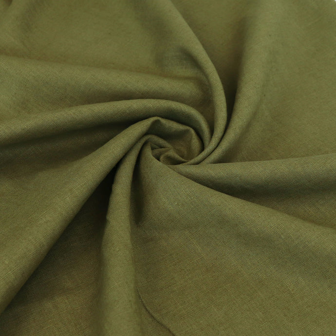 Washed Linen Cotton Lightweight - Olive Green