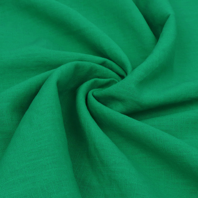 Washed Linen Cotton - Bright Green - END OF BOLT 70cm