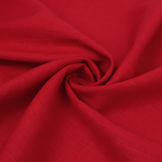 Washed Linen Cotton - Bright Red