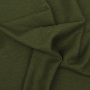 Washed Linen Ramie Cotton - Dark Olive Green
