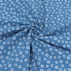 Washed Vintage Cotton - Daisy Meadow - Blue