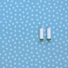 Washed Vintage Cotton - Daisy Stamp - Blue