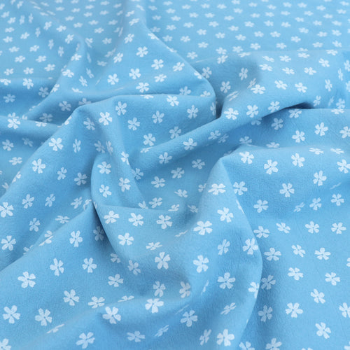 Washed Vintage Cotton - Daisy Stamp - Blue