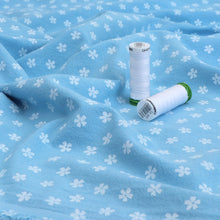 Washed Vintage Cotton - Daisy Stamp - Blue