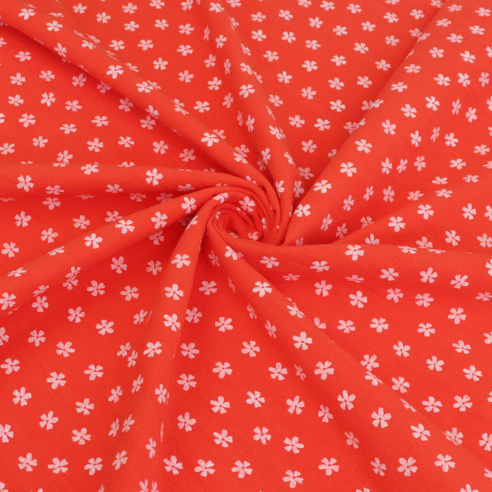 Washed Vintage Cotton - Daisy Stamp - Orange